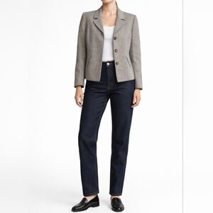 VINTAGE HARVÈ BENARD 100% Wool Blazer | 6 | Taupe Micro Print | Tailored Preppy